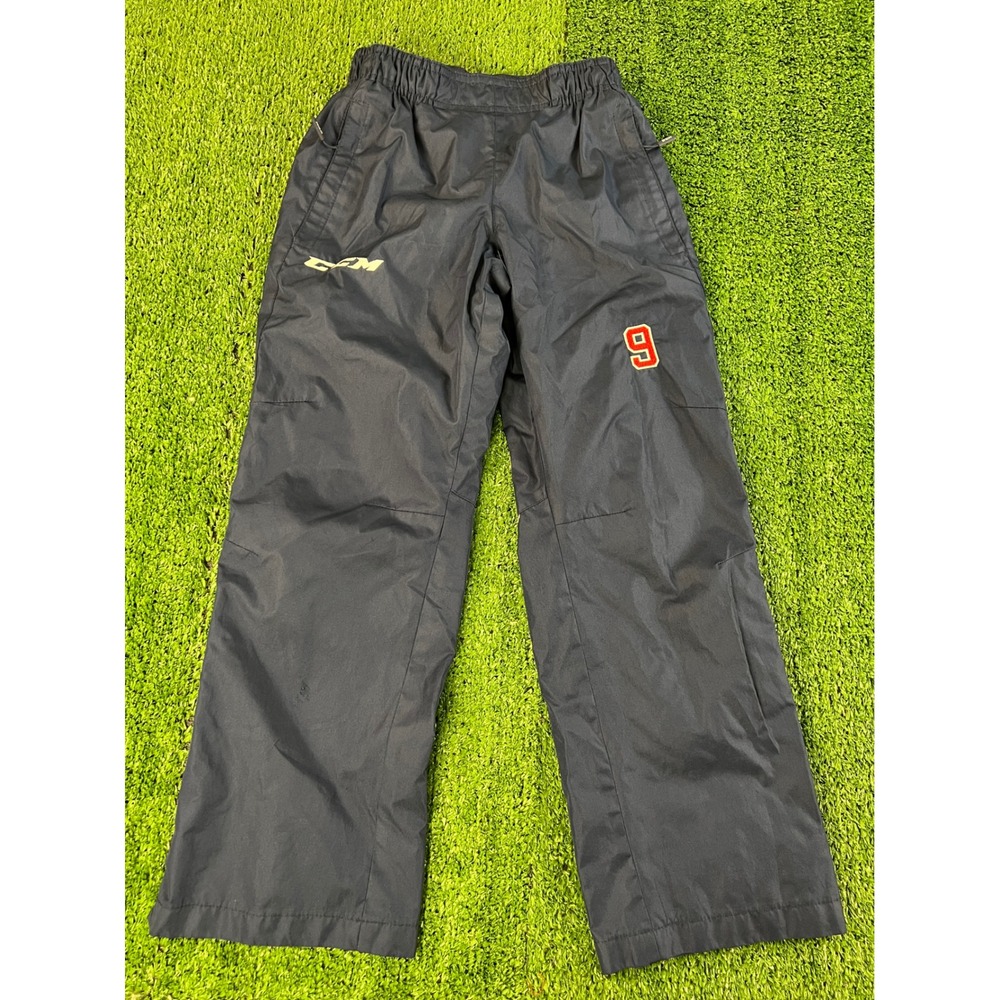 CCM Kids Hockey Warm Up Pants Navy Blue Youth Small S 130 Number 9 Mesh Lined